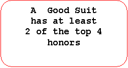 Rounded Rectangle: A  Good Suit  has at least  2 of the top 4 honors  